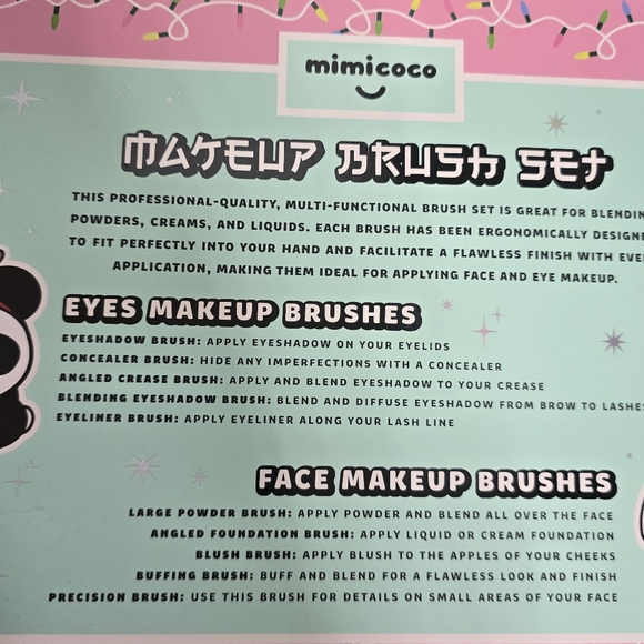 Mimicoco Makeup Bush Set (Set of 10) NEW - Picture 3 of 3